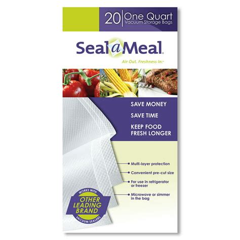 Seal-a-Meal 1-Quart Vacuum Seal Bags for Seal-a-Meal and FoodSaver ...