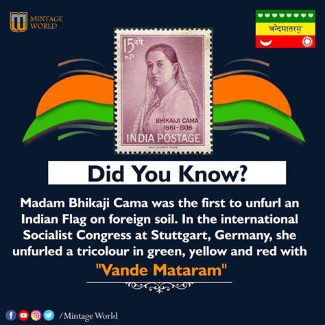 Madam Bhikaji Cama | Interesting facts about world, Interesting science ...