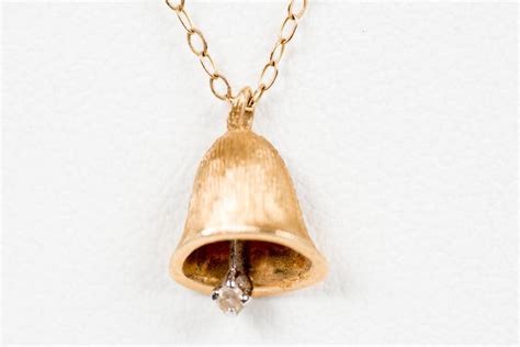 14K Gold Bell Pendant Necklace | EBTH