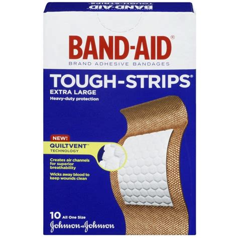 BAND-AID Tough-Strips Bandages, Extra Large 10 ea (Pack of 3) - Walmart ...