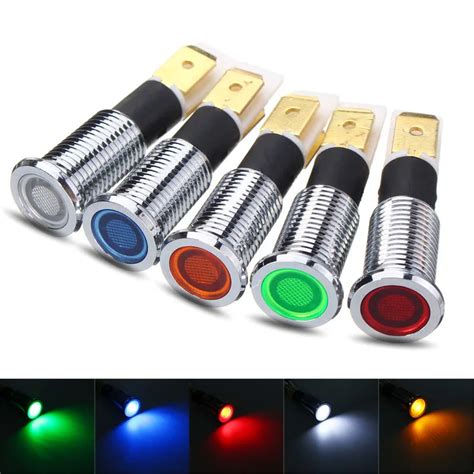 12V 10mm Universal Car Boat Yacht LED Indicator Light Pilot Dash Dashboard Panel Light Warning ...