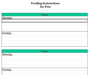 blank chart pet feeding Archives - Running A Household