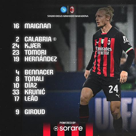 Official lineup vs Napoli : r/ACMilan