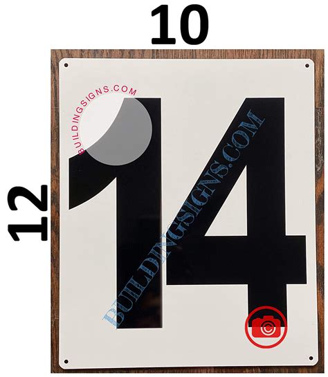 Large Number 14 Sign -Metal Sign - Parking LOT Number Sign