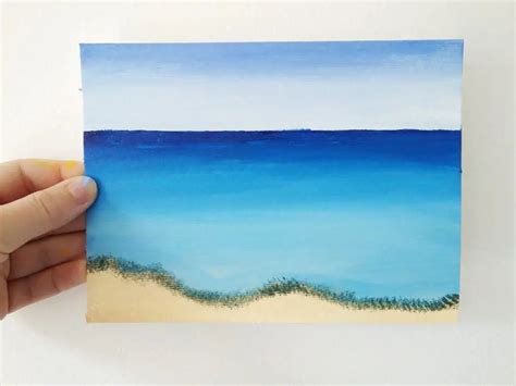 How To Paint A Simple Beach Scene With Acrylics - Birch And Button