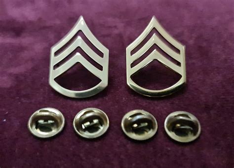 US Army Staff Sergeant Rank Collar Pin, Men's Fashion, Watches ...