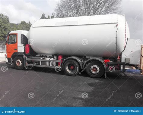 Gas tanker truck stock photo. Image of fuel, hard, clouds - 178058354