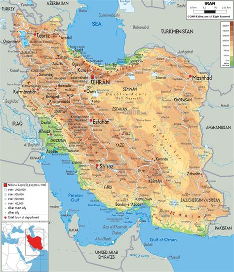 Physical Map of Iran: Detailed Geography