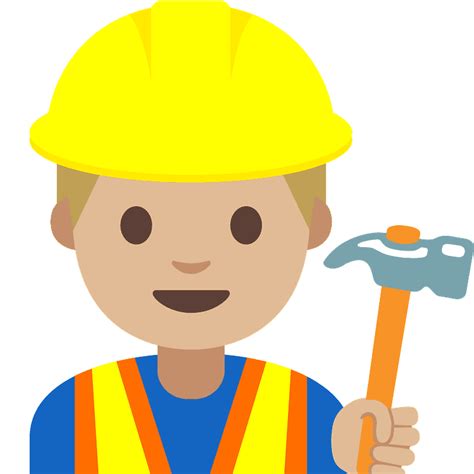 Man construction worker emoji clipart. Free download transparent .PNG | Creazilla