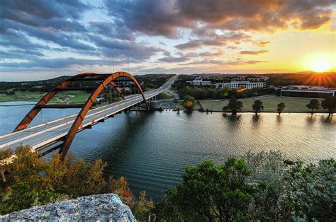 Austin Pennybacker 360 Bridge Sunset Photograph by Preston Broadfoot - Fine Art America