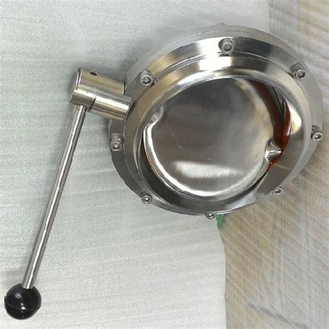 Hygienic Stainless Steel Ss304 Welding 4 Stops Butterfly Valves