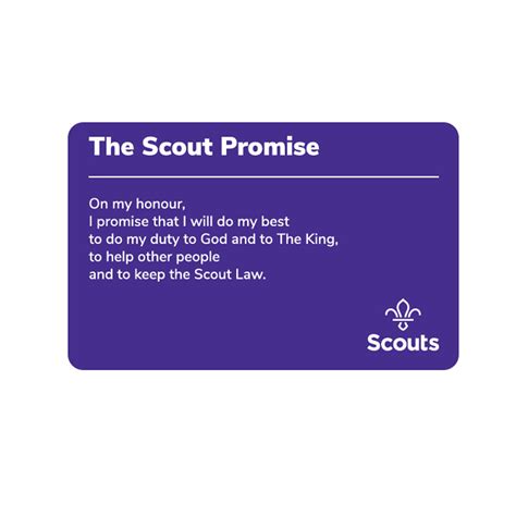 Scout Promise Card - Generic Scouts Sections