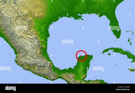 Chicxulub crater. Map showing the location of the Chicxulub impact ...