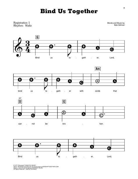 Bind Us Together by Bob Gillman Sheet Music for E-Z Play Today at Sheet Music Direct