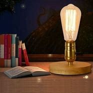 Surpars House Vintage Desk Lamp Glass Shade Table Lamp Edison Bulb Included - Walmart.com