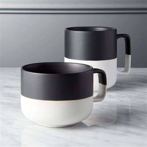 Modern Black and White Coffee Mug + Reviews | CB2 | Mugs, Best coffee mugs, Large coffee mugs