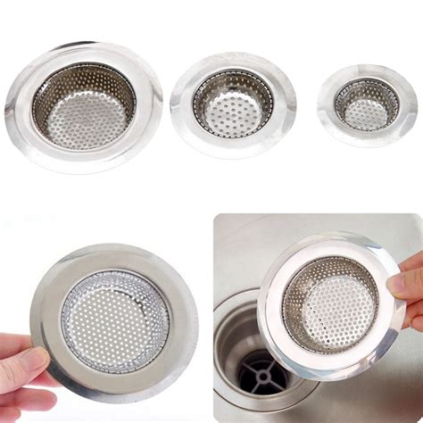 3Sizes Kitchen Bathroom Sink Strainer Drain Hole Filter Trap Metal Sink ...