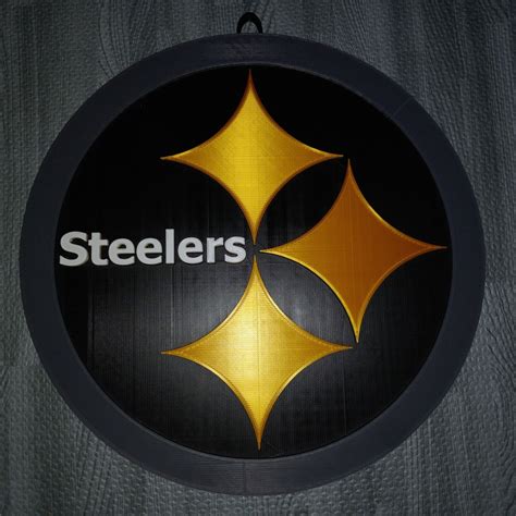 3D PRINTED NFL Pittsburgh Steelers 3D Graphics Logo Plague 8"Dia ...