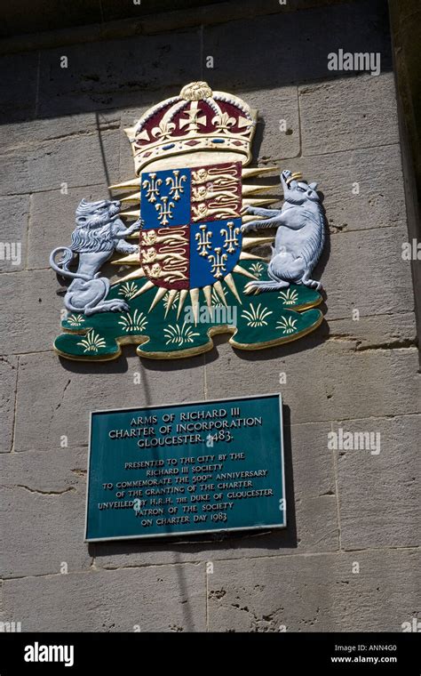 Richard III s Royal Coat of Arms displayed on the East Gate, Gloucester ...