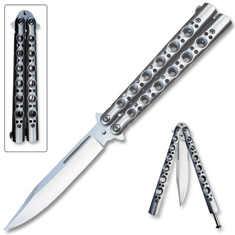 Balisong Butterfly Knife Silver