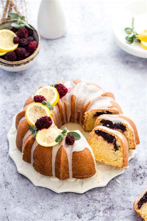 Lemon Bundt Cake with Berry Jam Filling | Bite It Quick