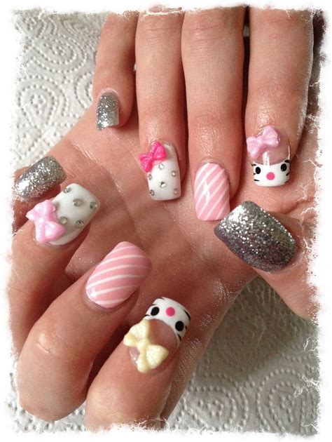 oh hello kitty | Nail extensions, Nail art, Acrylic nails