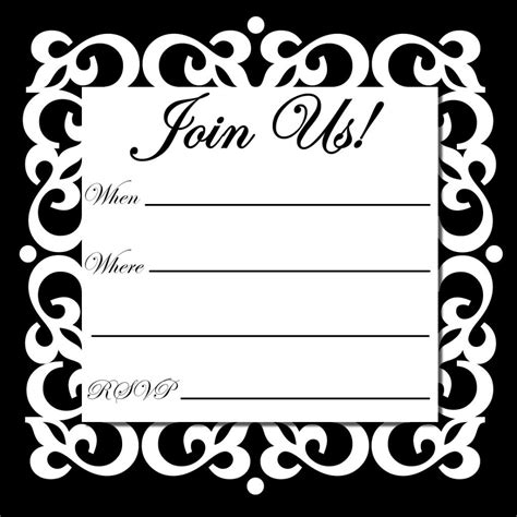 Black And White Invitations Free Printable - Free Templates Printable