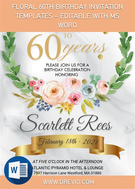 60th birthday invitation card templates free download - rassd