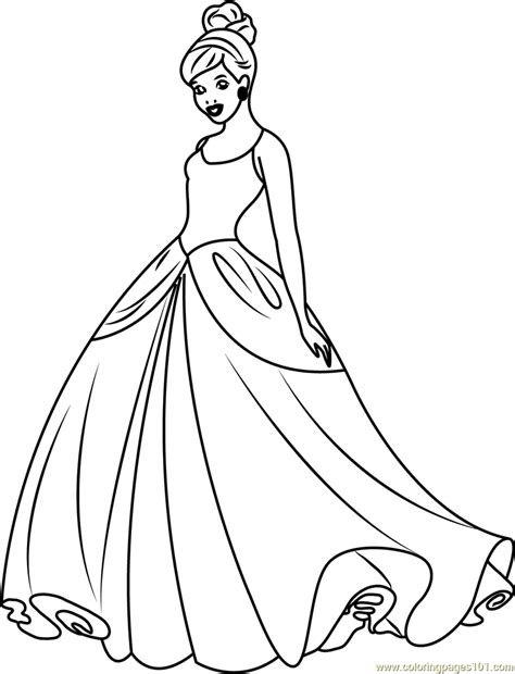 Cinderella Disney Princess Coloring Page for Kids - Free Cinderella Printable Coloring Pages ...