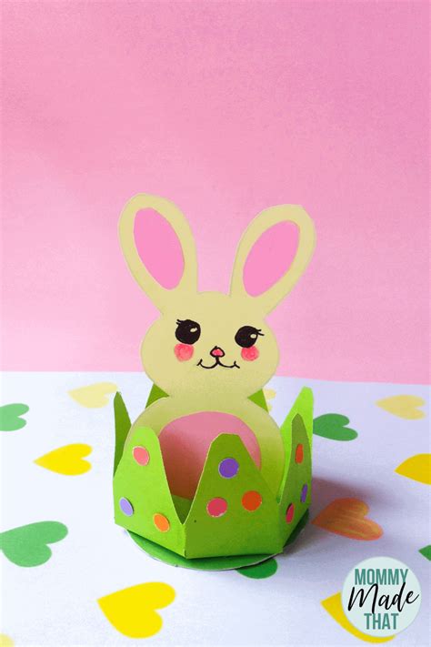 Easter Bunny in Grass Craft | Free Rabbit Craft Template!