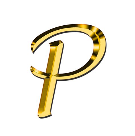 Alphabet P Logo Gold - Gudang Gambar Vector PNG