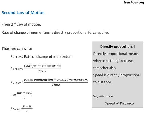 Newton's Second Law Of Motion Mathematically