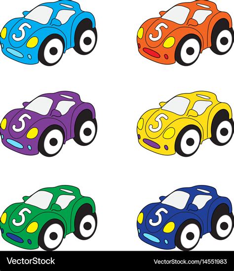 Kids cars cartoon set cars toys Royalty Free Vector Image