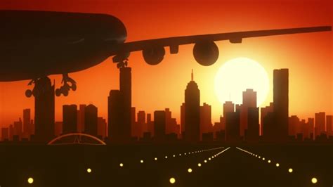 Melbourne Skyline Sunrise Landing , Motion Graphics | VideoHive