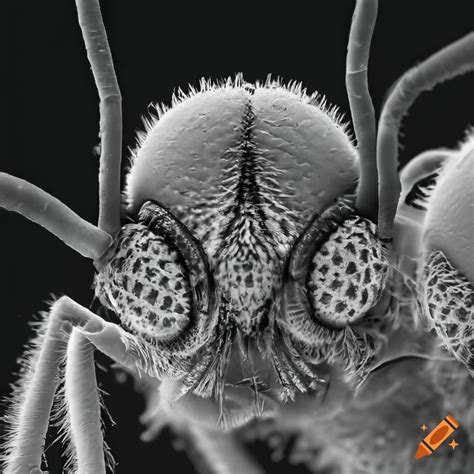 Many insect hairy wings raster electron microscope photo hires monochrome on Craiyon