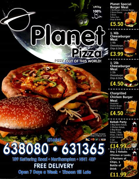 Planet Pizza Pizza restaurant on Kettering Rd, Northampton - Everymenu