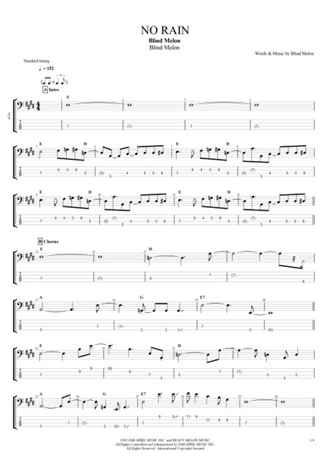 No Rain Tab by Blind Melon (Guitar Pro) - Full Score | mySongBook