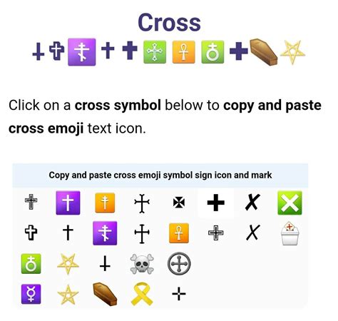 Cross ⸸ ☦ ♱☥♁ ⚰️⛧ (emoji text symbol copy paste) | Emoji texts, Text symbols, Easy fonts