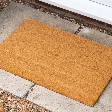 Door Mat Doormats Non Slip Natural Coir Welcome Indoor Outdoor Home Garden Mats | eBay