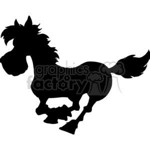 silhouette of a cartoon horse clipart - Graphics Factory