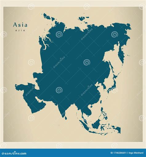 Modern Map - Asia Map Complete Cartoon Vector | CartoonDealer.com #174638669