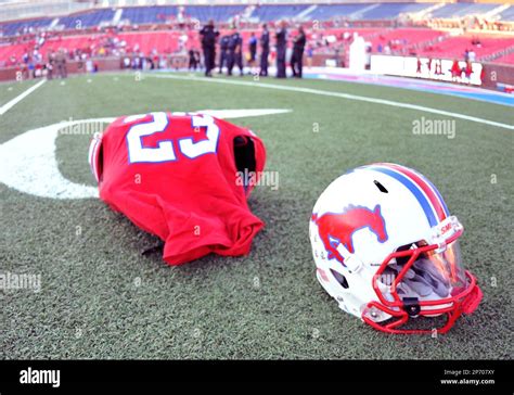 15 Oct 2010: .SMU Football Helmet after the game between the UCF ...