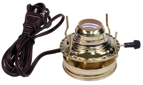 Creative Hobbies M999EM Mason Jar Electric Oil Lamp Burner DIY Conversion Kit, Pre-Wired and ...