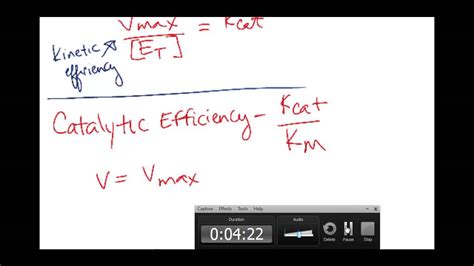 Biochem enzyme kinetics pt II concept video turnover number and catalytic efficiency - YouTube