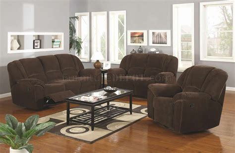 Brown Microfiber Modern Reclining Sofa & Loveseat Set w/Options