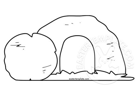 Jesus Tomb coloring page - Easter Template