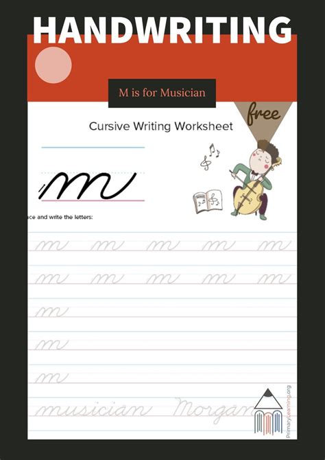 Lowercase Cursive M Worksheet | Learn handwriting, Cursive practice, Lowercase cursive letters