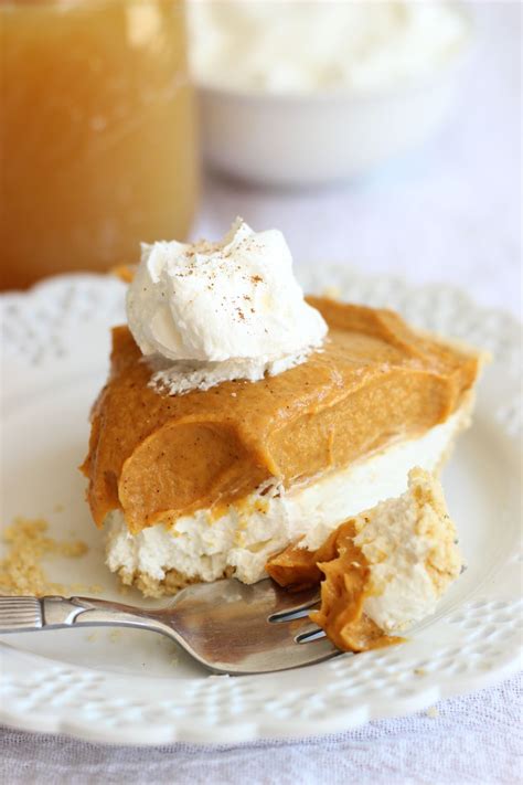 Double Layer No Bake Pumpkin Cheesecake