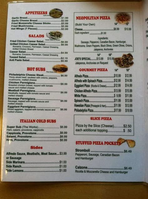 NY Joes Pasta & Pizza Menu - Urbanspoon/Zomato