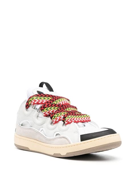 Curb leather sneakers from Lanvin featuring white/multicolour, calf ...